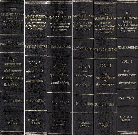 महाभारतस्थ- श्लोक पाद सूची- The Pratika- Index of The Mahabharata- Being a Comprehensive Index of Verse-Quarters Occurring in The Critical Edition of The Mahabharata (An Old and Rare Book in Set of 6 Volumes) - Retail Maharaj