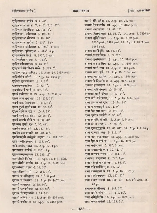 महाभारतस्थ- श्लोक पाद सूची- The Pratika- Index of The Mahabharata- Being a Comprehensive Index of Verse-Quarters Occurring in The Critical Edition of The Mahabharata (An Old and Rare Book in Set of 6 Volumes) - Retail Maharaj