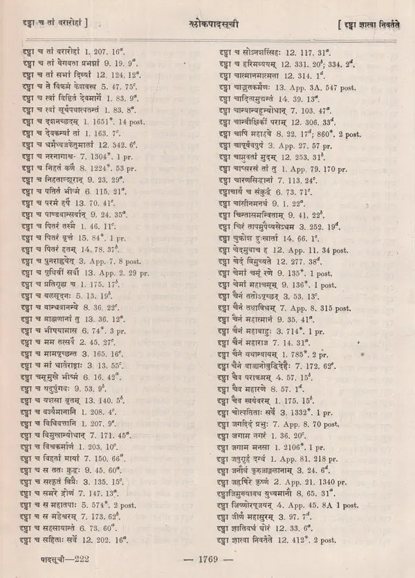 महाभारतस्थ- श्लोक पाद सूची- The Pratika- Index of The Mahabharata- Being a Comprehensive Index of Verse-Quarters Occurring in The Critical Edition of The Mahabharata (An Old and Rare Book in Set of 6 Volumes) - Retail Maharaj