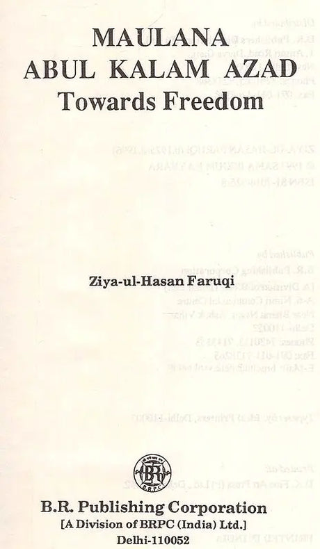 Maulana Abul Kalam Azad Towards Freedom (An Old And Rare Book) - Retail Maharaj
