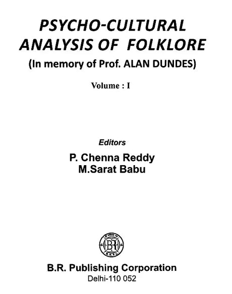 Psycho Cultural Analysis of Folklore (In memory of Prof. ALAN DUNDES) (Set of 2 Volumes) - Retail Maharaj