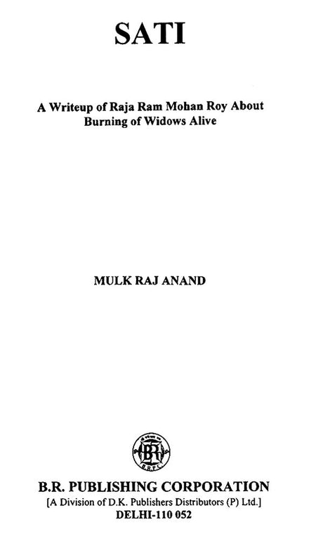 Sati (A Writeup of Raja Ram Mohan Roy About Burning of Widows Alive) - Retail Maharaj