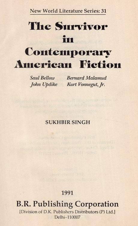 The Survivor in Contemporary American Fiction (An Old and Rare Book) - Retail Maharaj