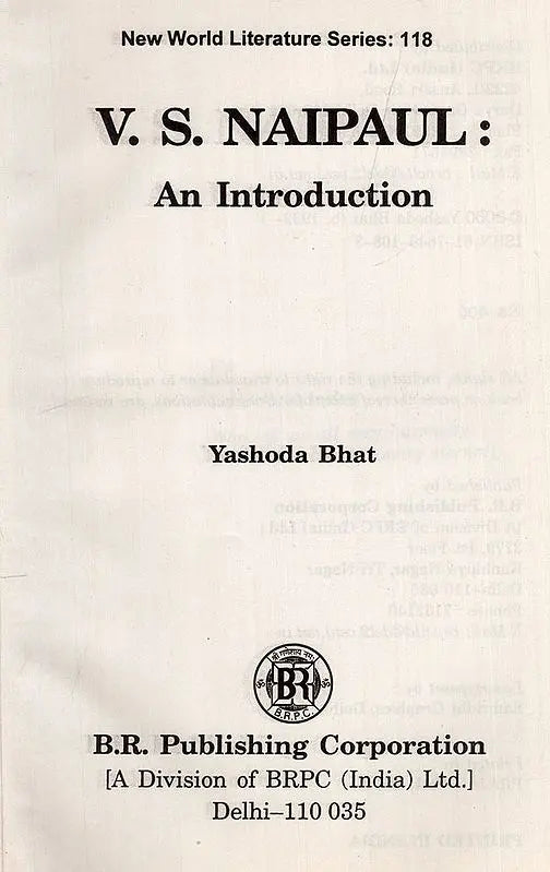 V.S. Naipaul: An Introduction (An Old and Rare Book) - Retail Maharaj