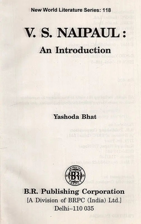 V.S. Naipaul: An Introduction (An Old and Rare Book) - Retail Maharaj