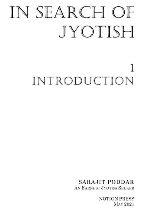 In Search of Jyotish Book 1: An Introduction to Jyotish [English] By Sarajit Poddar - Retail Maharaj
