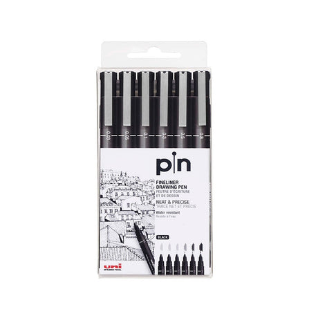 Uni Pin Fine Liner Marker Set Waterproof Black Ink Drawing Pens - Retail Maharaj