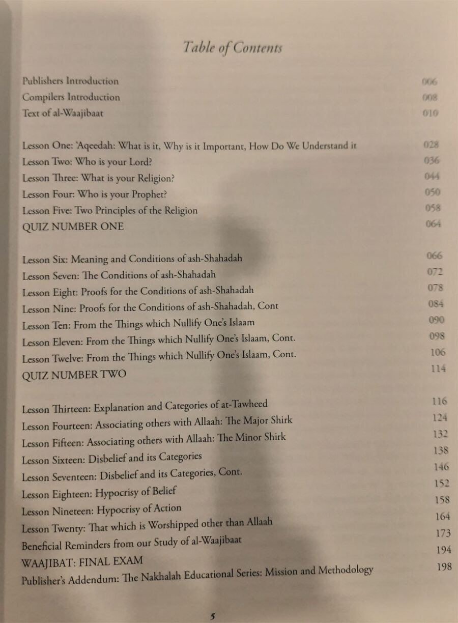 al-Waajibat: The Obligatory Matters [Directed Study Edition]: A Twenty Part Educational Course w/ Assessment Quizzes & Lesson Benefits [Directed Study Edition] - Retail Maharaj