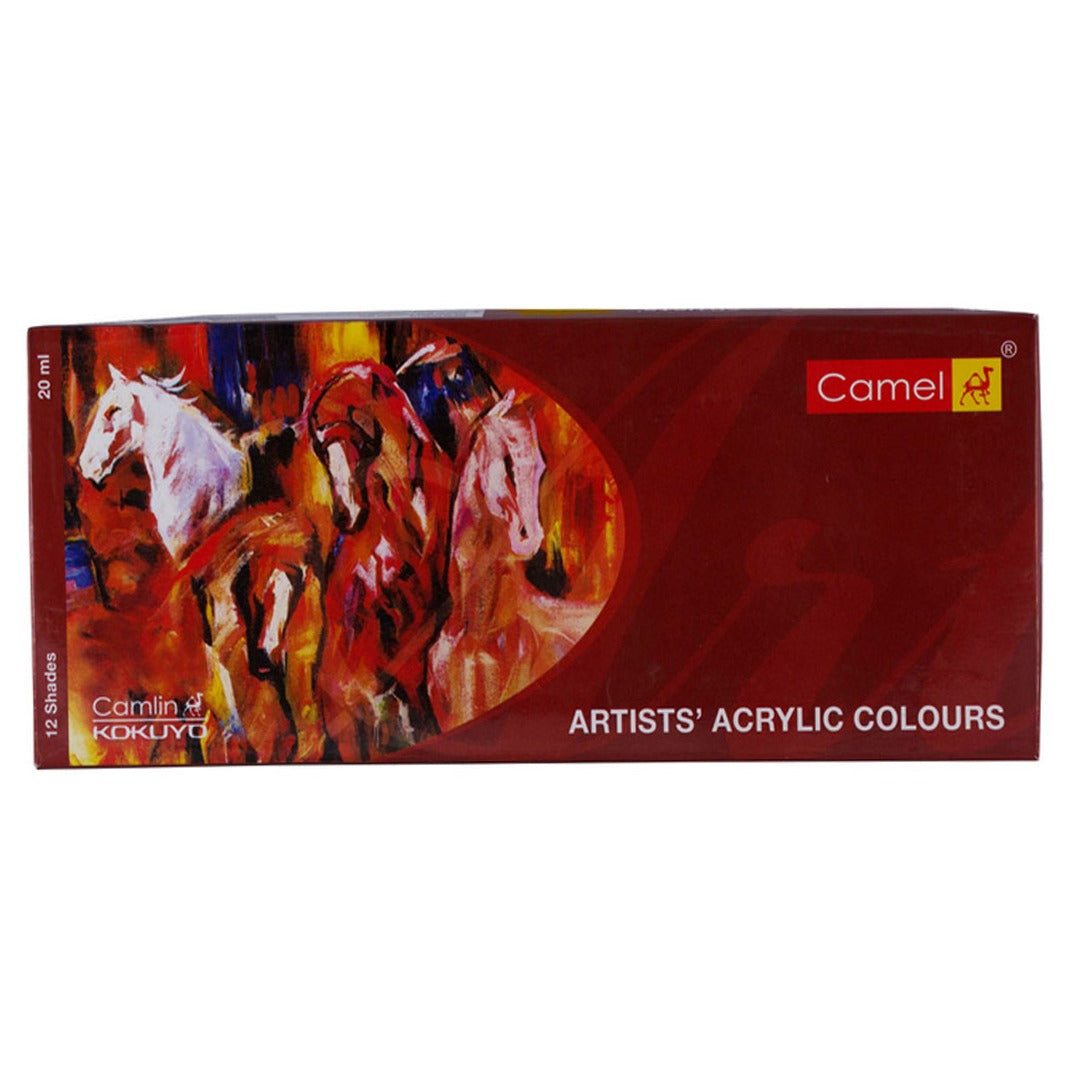 Camel Fluid Acrylic Colours Set of 18 Shades Pouring Ready Vibrant Fluid Paints for Art Canvas Craft and Mixed Media