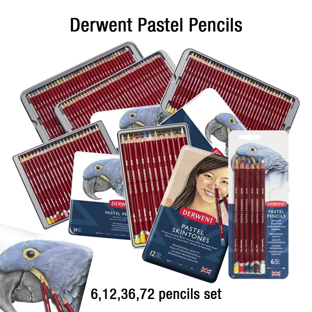 Derwent Pastel Pencil Sets of 6, 12, 24, 36 & 72