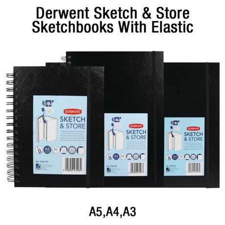 Derwent Sketch & Store Hardback Sketchbook With Elastic - Retail Maharaj