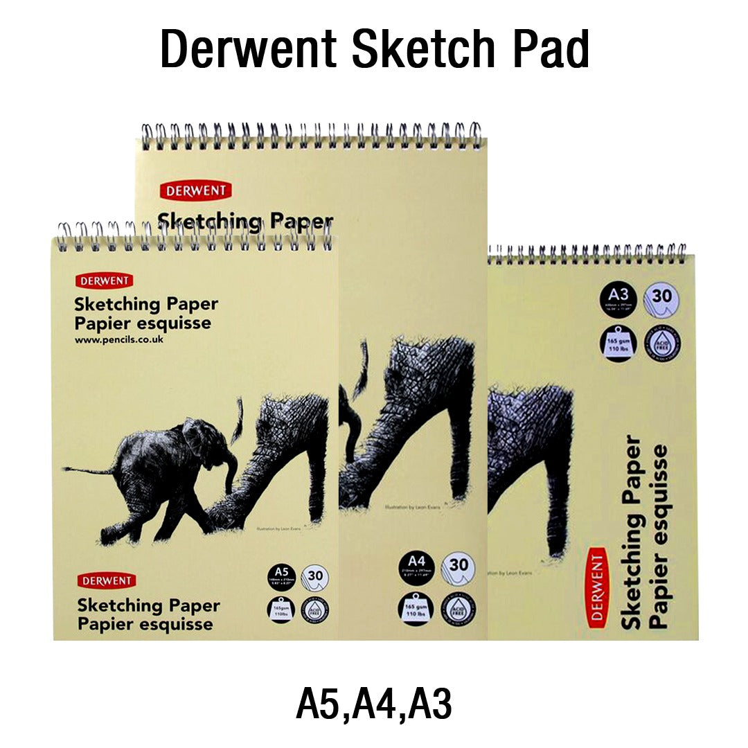 Derwent Sketch Pad Wire Bound Drawing Paper 165 GSM