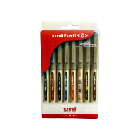 Uni ball Eye UB 157 Roller Pen Wallet Assorted Ink Colors Smooth Writing Pens - Retail Maharaj