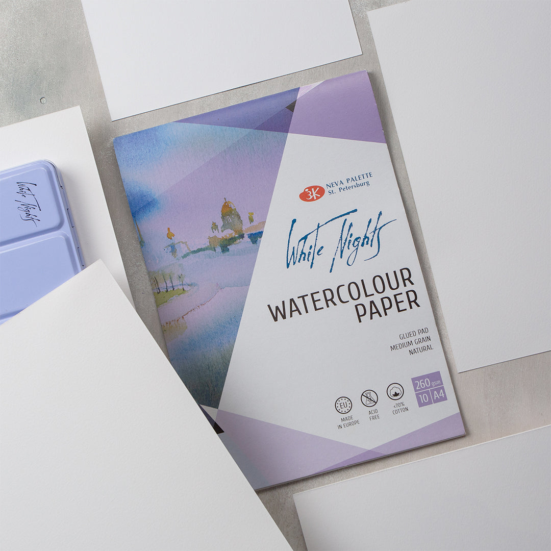 White Nights Watercolour Paper Pads 260 GSM 70% cotton