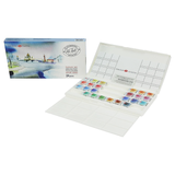White Night Artists Watercolour Fantasy & Landscape Set of 24 Whole Pans Plastic Box