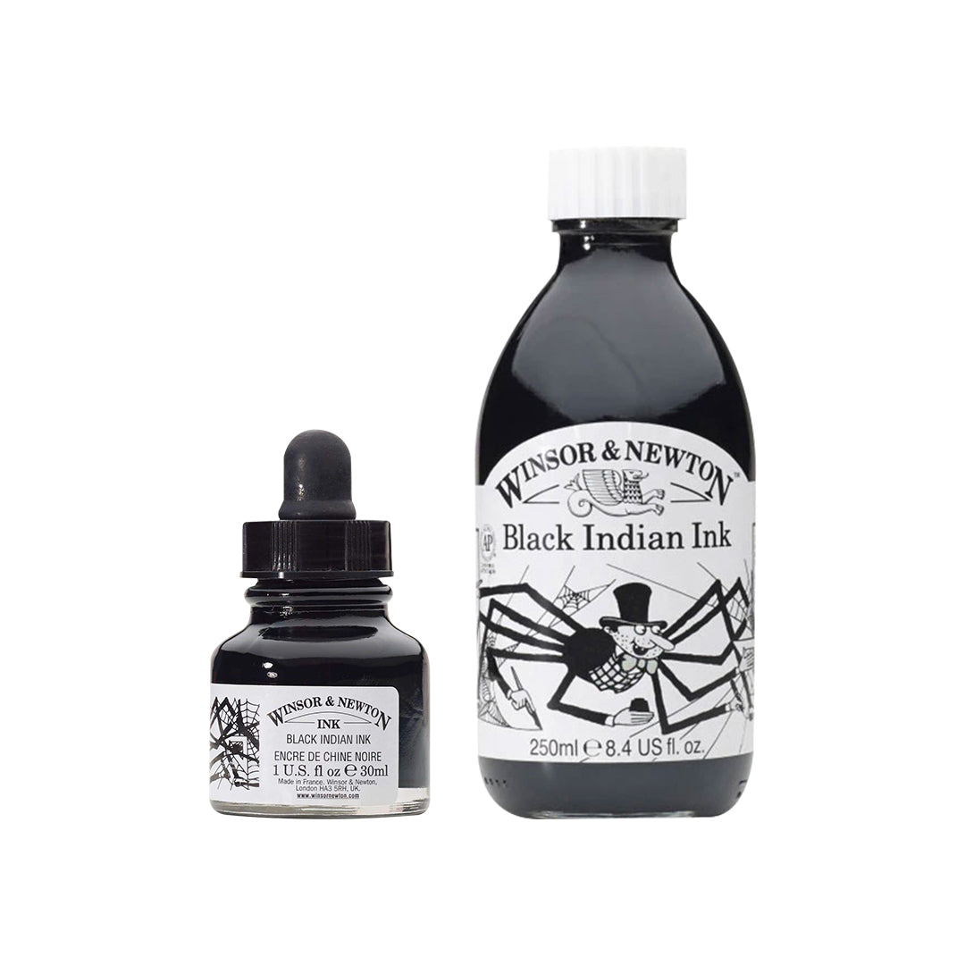 Winsor & Newton Black Indian Ink 30ml & 250ml