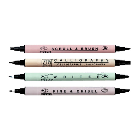 Zig Black Twin Tip Calligraphy & Drawing Pen Set of 4 - Retail Maharaj
